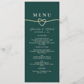 Emerald Green Wedding Dinner Menu Card Menükarte (Vorderseite)