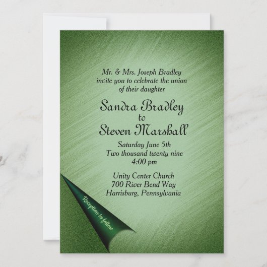 Emerald Green Wedding Einladung (Vorderseite)