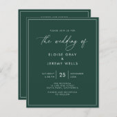 Emerald Green Wedding Einladung (Vorne/Hinten)