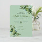 Emerald Green Wedding Einladung Ankündigung (Stehend Vorderseite)