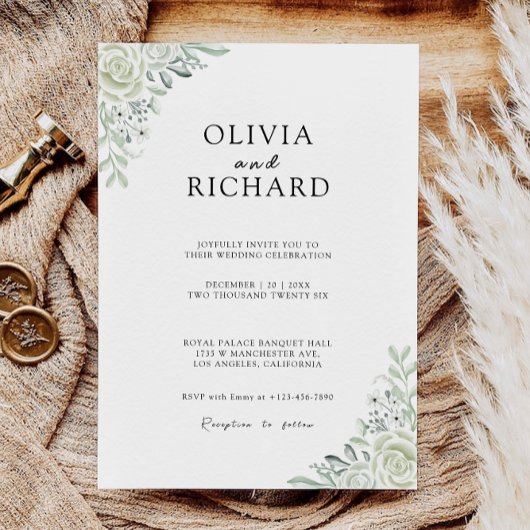 Emerald Green Wedding Einladungen Template