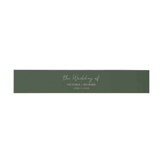 Emerald Green Wedding Einladungsbanderole (Flach)