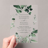 Emerald Green Wedding Eucalyptus Greenery Elegant Acryleinladungen (Insitu (Handheld))