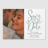 Emerald Green Wedding Foto Save the Date Magneteinladung (Vorderseite)