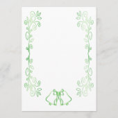 Emerald Green Wedding Menu Card Bells Scrollwork Menükarte (Rückseite)