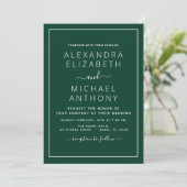 Emerald Green Wedding mit Foto Einladung (Stehend Vorderseite)