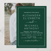 Emerald Green Wedding mit Foto Einladung (Vorne/Hinten)