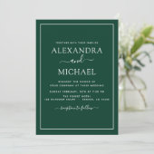 Emerald Green Wedding Modern Typografy Einladung (Stehend Vorderseite)