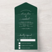 Emerald Green Wedding Modern Typografy UAWG All In One Einladung (Innen Boden)