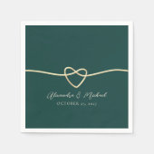 Emerald Green Wedding Napkins mit Herz Serviette (Vorderseite)