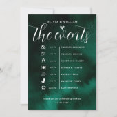 Emerald Green Wedding Order of Events Einladung (Vorderseite)