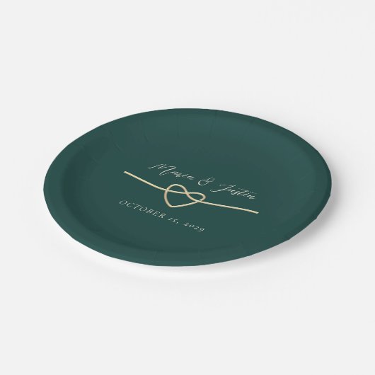 Emerald Green Wedding Paper-Teller Pappteller (Schrägansicht)