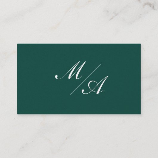 Emerald Green Wedding Platzkarten (Rückseite)