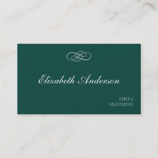 Emerald Green Wedding Platzkarten (Vorderseite)