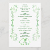 Emerald Green Wedding Program Bells Scrollwork Programm (Rückseite)