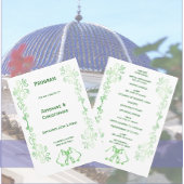 Emerald Green Wedding Program Bells Scrollwork Programm