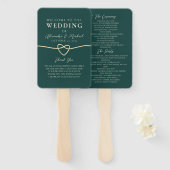 Emerald Green Wedding Program Hand Fan Fächer (Vorne und Hinten)