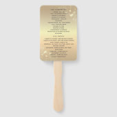 Emerald Green Wedding Program Hand Fan Fächer (Rückseite)