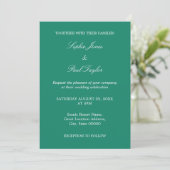 Emerald Green Wedding QR Code UAWG Einladung (Stehend Vorderseite)