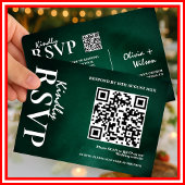 Emerald Green Wedding QR Code UAWG RSVP Karte