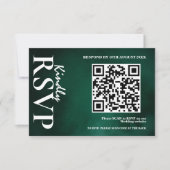 Emerald Green Wedding QR Code UAWG RSVP Karte (Vorderseite)