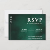 Emerald Green Wedding QR Code UAWG RSVP Karte (Vorderseite)