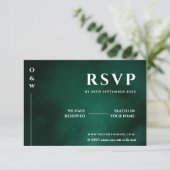 Emerald Green Wedding QR Code UAWG RSVP Karte (Stehend Vorderseite)