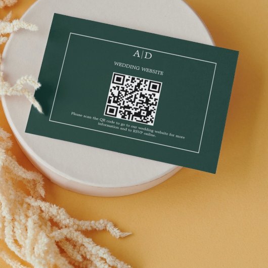 Emerald Green Wedding Qr Code Wedding Begleitkarte