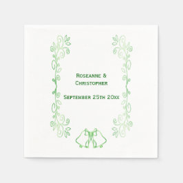 Emerald Green Wedding Reception Napkin Bells Serviette