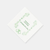 Emerald Green Wedding Reception Napkin Bells Serviette (Ecke)