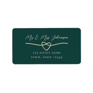 Emerald Green Wedding Return Address Label Adressaufkleber