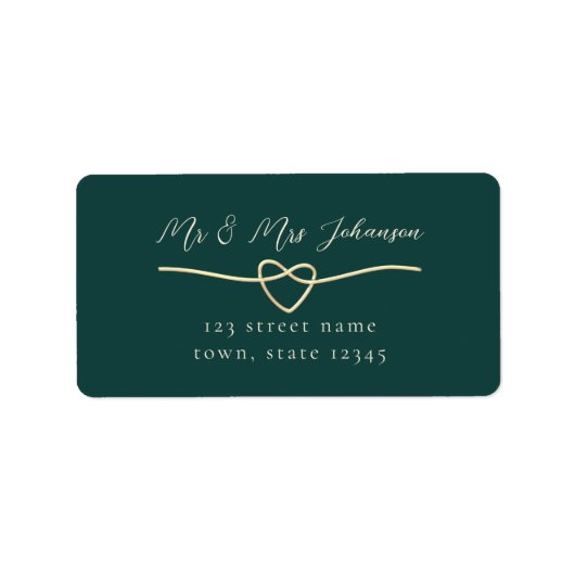 Emerald Green Wedding Return Address Label Adressaufkleber (Vorne)