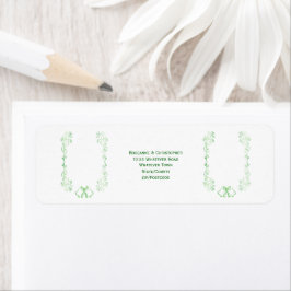 Emerald Green Wedding Return Address Label Bells