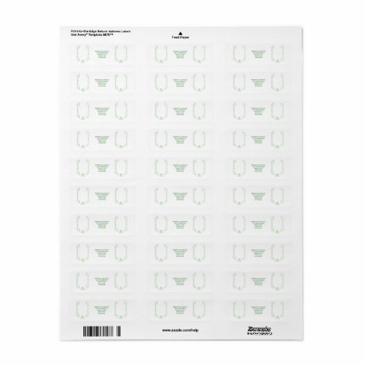 Emerald Green Wedding Return Address Label Bells (Vorne)