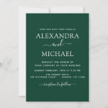 Emerald Green Wedding Romantic Foto Einladung<br><div class="desc">Emerald Dark Green Wedding Spring oder Summer Foto on Back Wedding Invitations - beinhaltet eine wunderschöne und elegante Schrift Typografie mit einer modernen,  einfachen und klassischen Farbe für die besondere Hochzeitstagsfeier.</div>