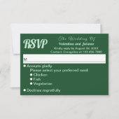 Emerald Green Wedding RSVP Card (Vorderseite)
