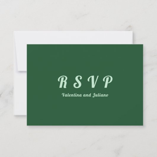 Emerald Green Wedding RSVP Card (Rückseite)