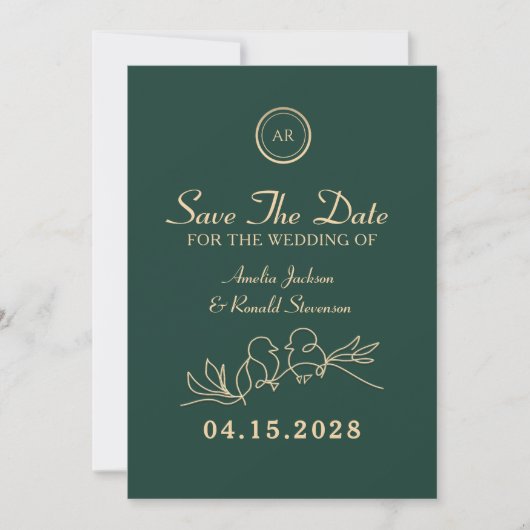 Emerald Green Wedding Save The Date (Vorderseite)