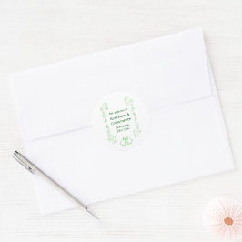 Emerald Green Wedding Sticker Bells Scrollwork