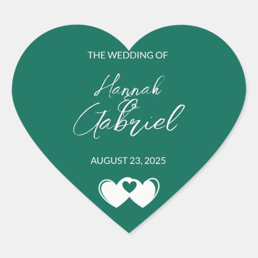 Emerald Green Wedding Stickers (Vorderseite)