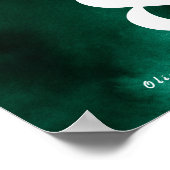 Emerald Green Wedding Tischnummer Poster (Ecke)