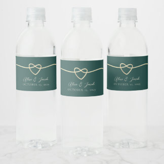 Emerald Green Wedding Water Flasche Label Wasserflaschenetikett