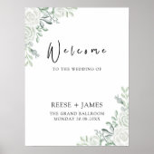 Emerald Green Wedding Welcome Sign Poster (Vorne)