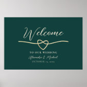 Emerald Green Wedding Welcome Sign Poster (Vorne)