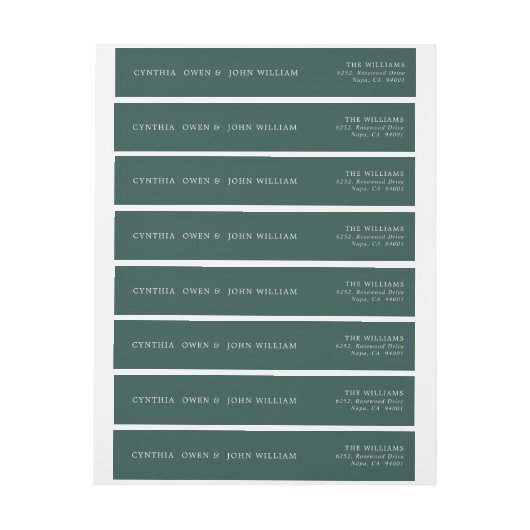 Emerald Green Wedding Wrap Around Address Label (Bogen)