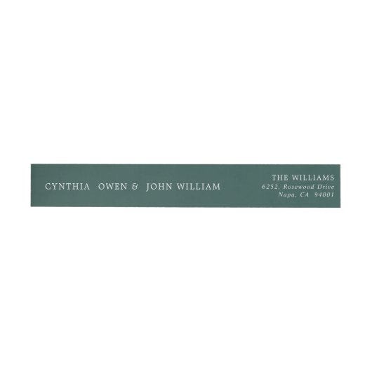 Emerald Green Wedding Wrap Around Address Label (Person)