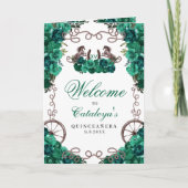 Emerald Green Western Charro Quinceañera Programm (Vorderseite)