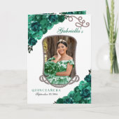 Emerald Green Western Charro Quinceañera Programm (Vorderseite)