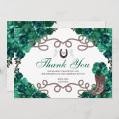 Emerald Green Western Horse Quinceanera Vielen Dan Dankeskarte (Vorne/Hinten)