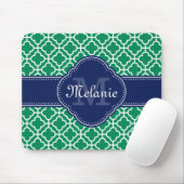 Emerald Green Whart marokkanisches Pattern Navy Mo Mousepad (Mit Mouse)